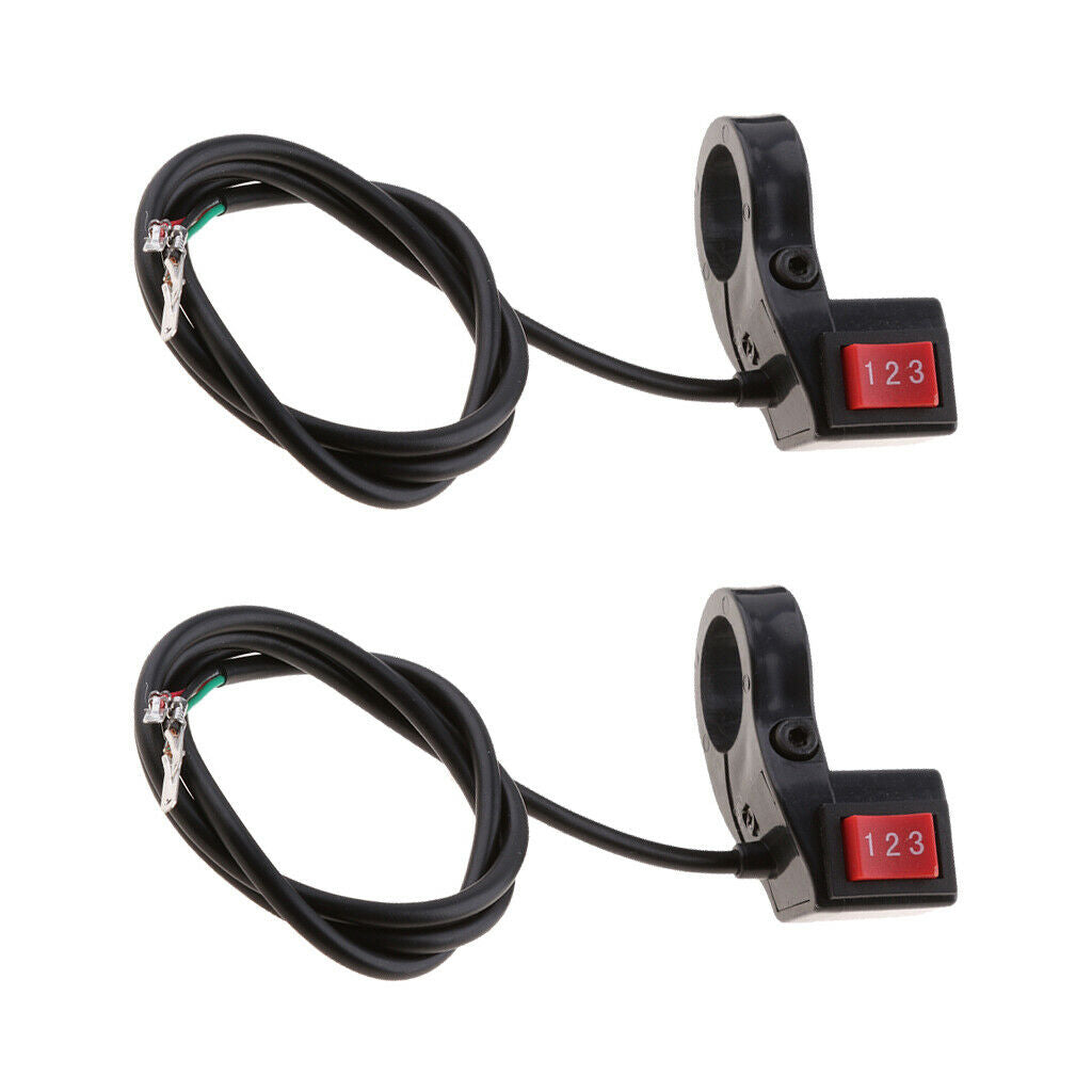 2Pieces 22mm 7/8" Electric 3 Speed Module Handlebar Switch Shift for Motorcycle/