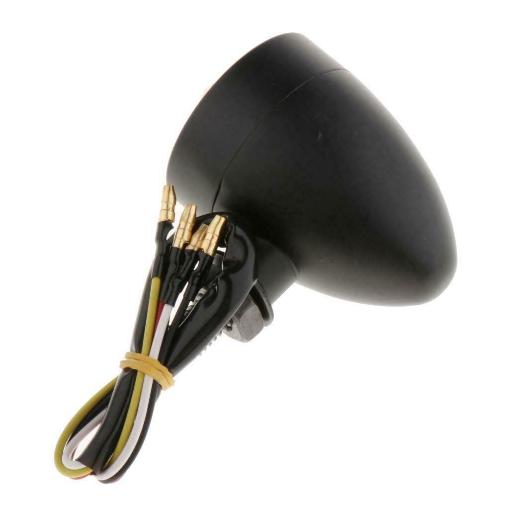 Set of 2 Motorcycle Scooter Amber Turn Signals Indicator Lights Lamp Black