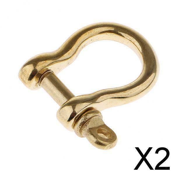 2X 1 Piece Brass O Shape Shackle Outdoor Rope Paracord Bracelet Buckle Small