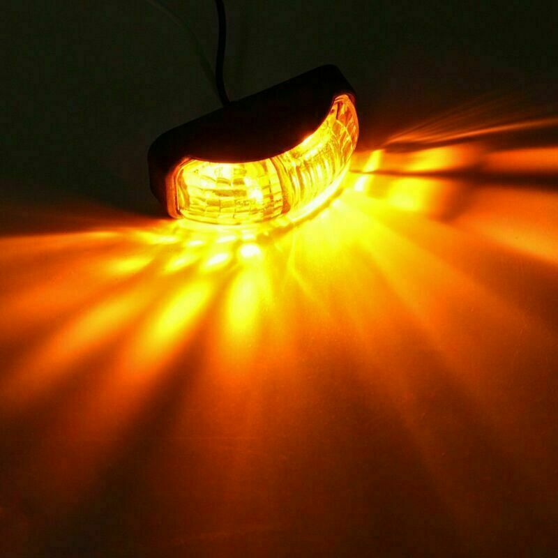 4x Universal Side Marker Light Trailer truck 2 Diode Clearance LED Amber Lamp