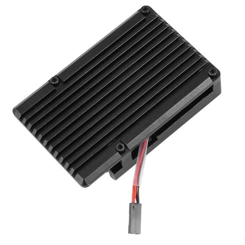 for Raspberry Pi 4 Aluminum Case with Dual Cooling Fan Metal Shell Black EncloK2