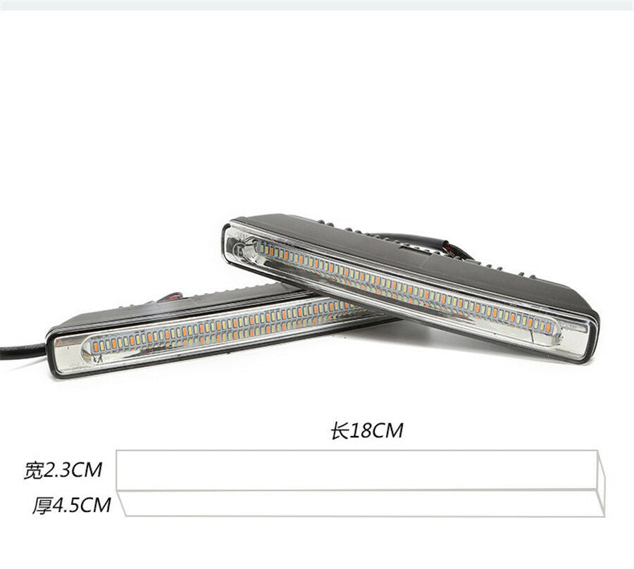 Pair Tricolor LED Daytime Running Turn Signal Light Car SUV DRL Fog Driving Lamp