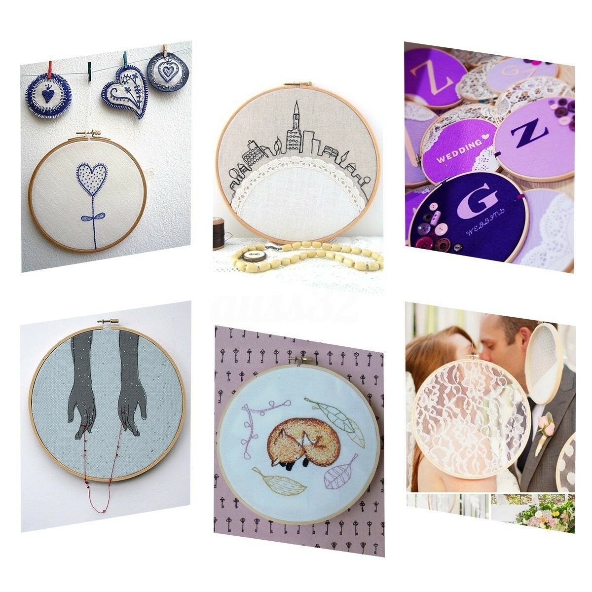 Wooden Cross Stitch Machine Embroidery Hoop 13-27cm Ring Bamboo Sewing