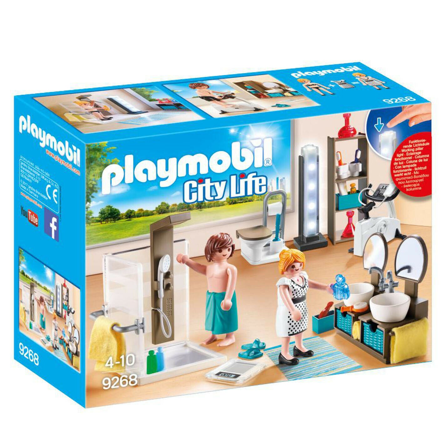 9268 Playmobil Bathroom with Working Lights City Life Suitable for ages 4 years
