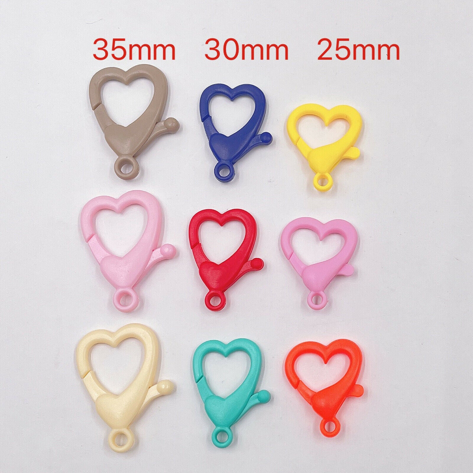 50pcs Plastic Heart Lobster Clasps Hook Clips for Jewelry Making Accessories