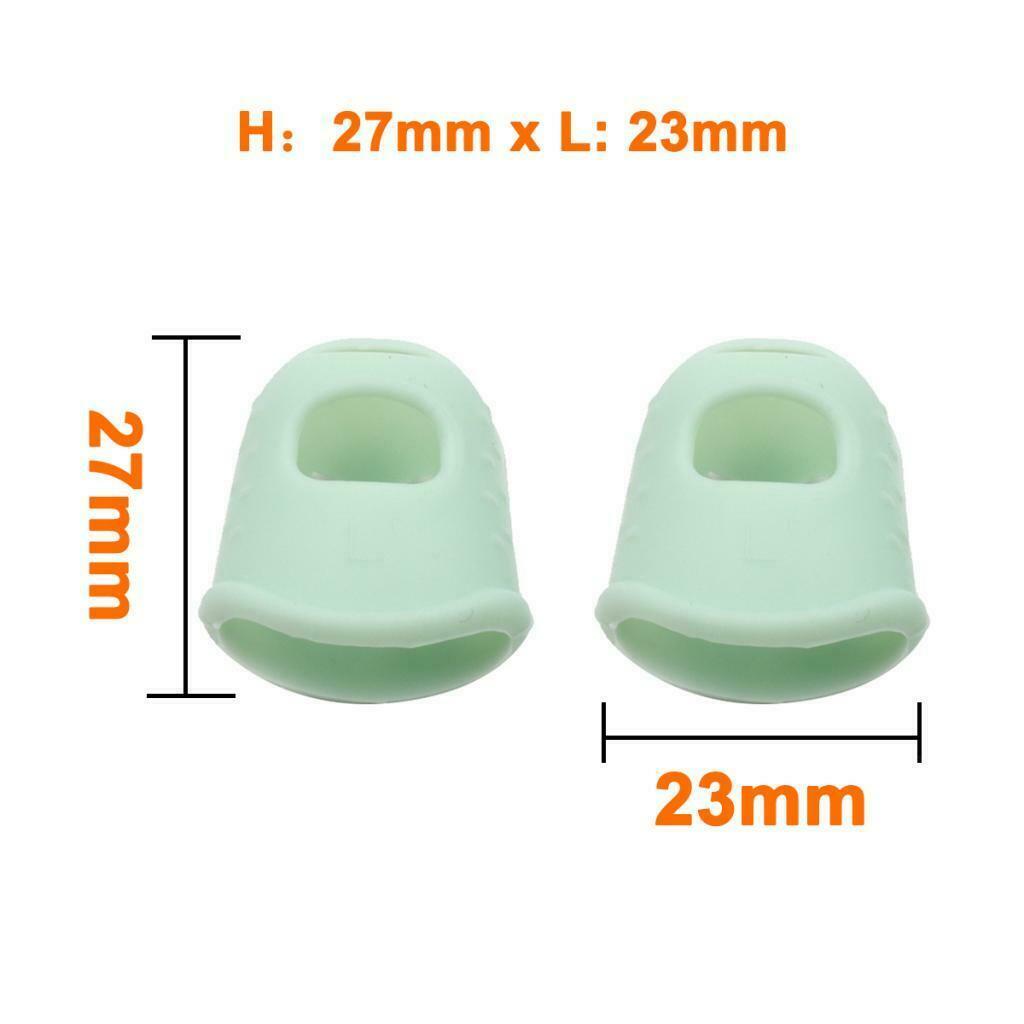 Silicone Kalimba Thumb Picks Finger Protector Fingertips for Beginner Green