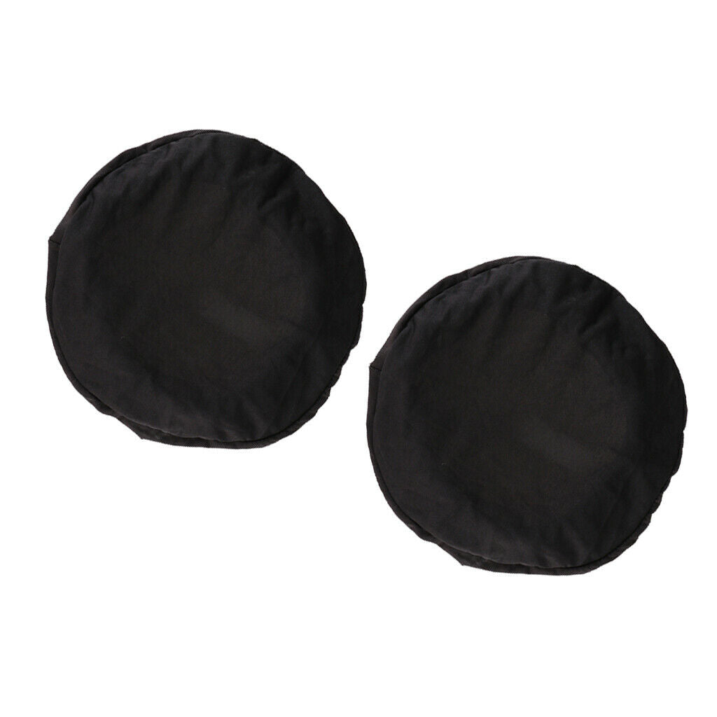 2x Elastic Bar Stool Covers Round Chair Seat Cover Cushion Slip Covers Black