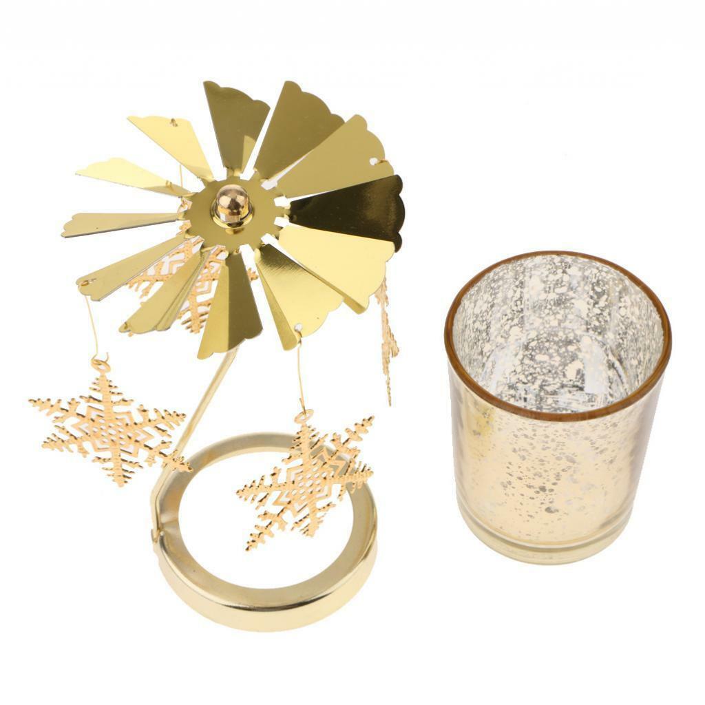 Snowflake & Elk Rotating Carrousel Candle Holder for Christmas Wedding Decor