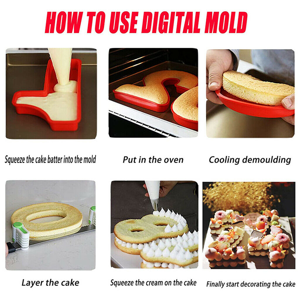 Number Cake Tins Molds Pan Birthday Anniversary Mould Tray 0 1 2 3 4 5 6 7 8