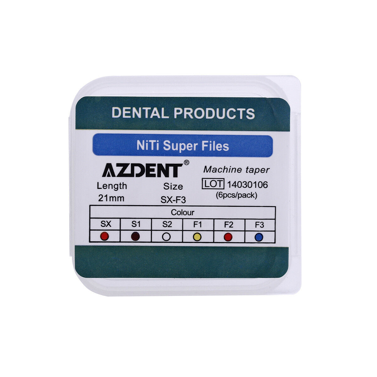 10 Kits Dental Engine Use NiTi Super File Rotary File 21mm 6PCS/Kit AZDENT