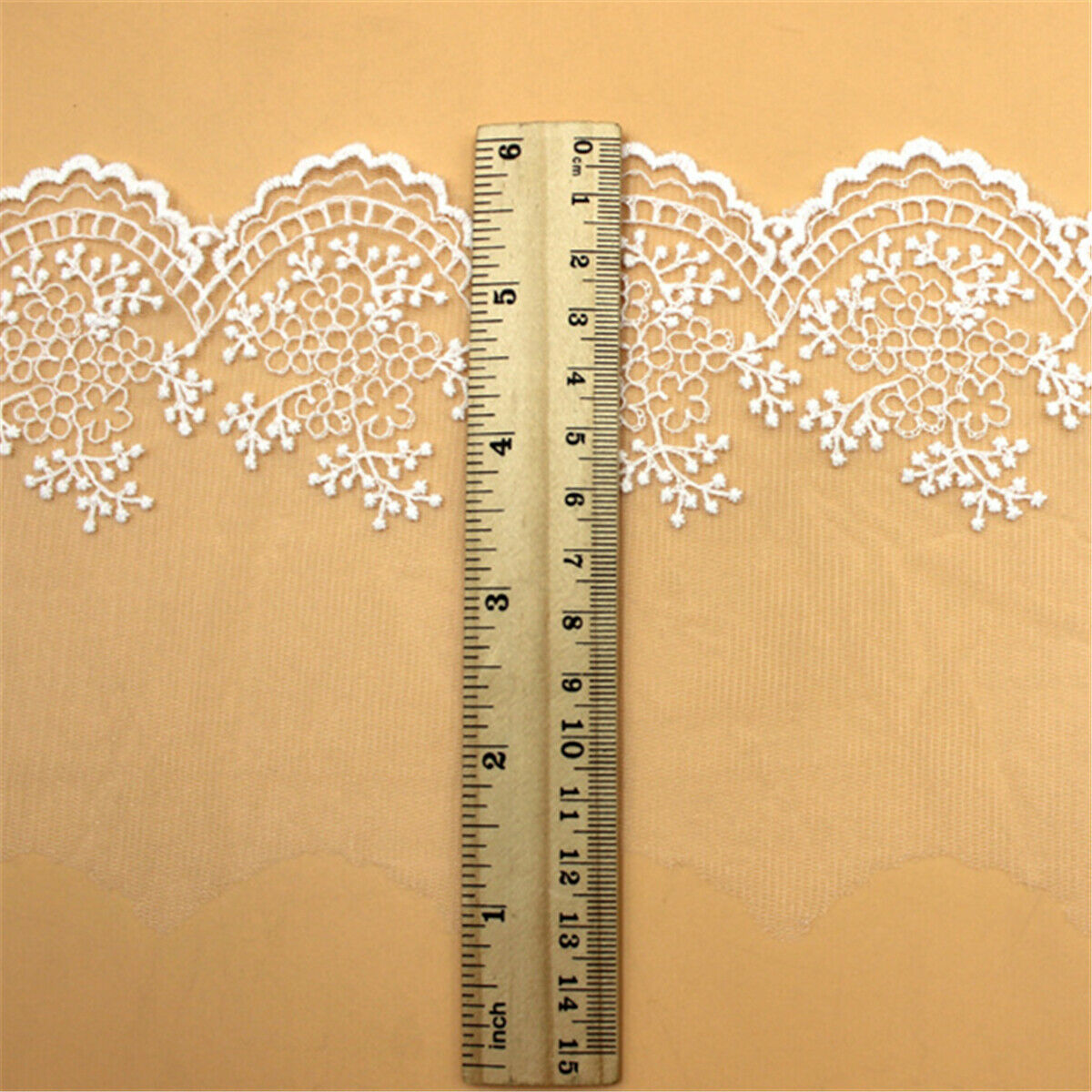 2 Yds White Cotton Crochet Lace Trim Skirt Hem Decor DIY Sewing Accessory 11.5cm