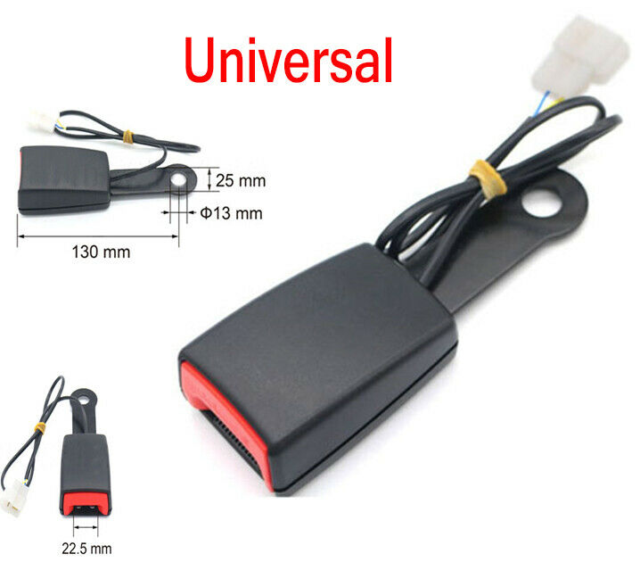 1PC High Quality Automotive Universal Seat Belt Buckle + Secure Warning Cable
