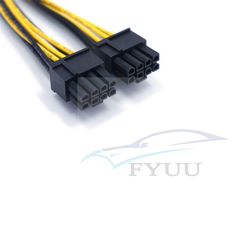 10 pack PCIE 12v 8 pin to Dual 6+2 pin PCI-E Power Cable Splitter 18AWG