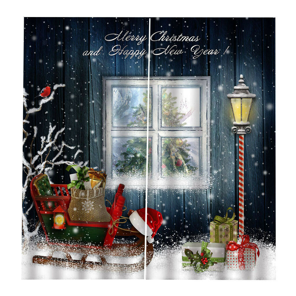 Window Curtains Christmas Curtains Bedroom Decor Ornaments 140x100cm Gifts