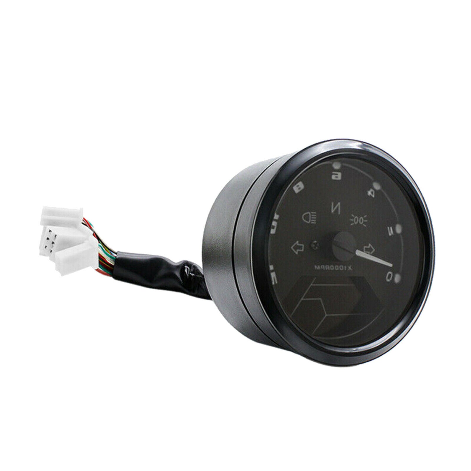 Universal Motorcycle Speedometer Odometer Digital 12000 RPM 199 MPH Black