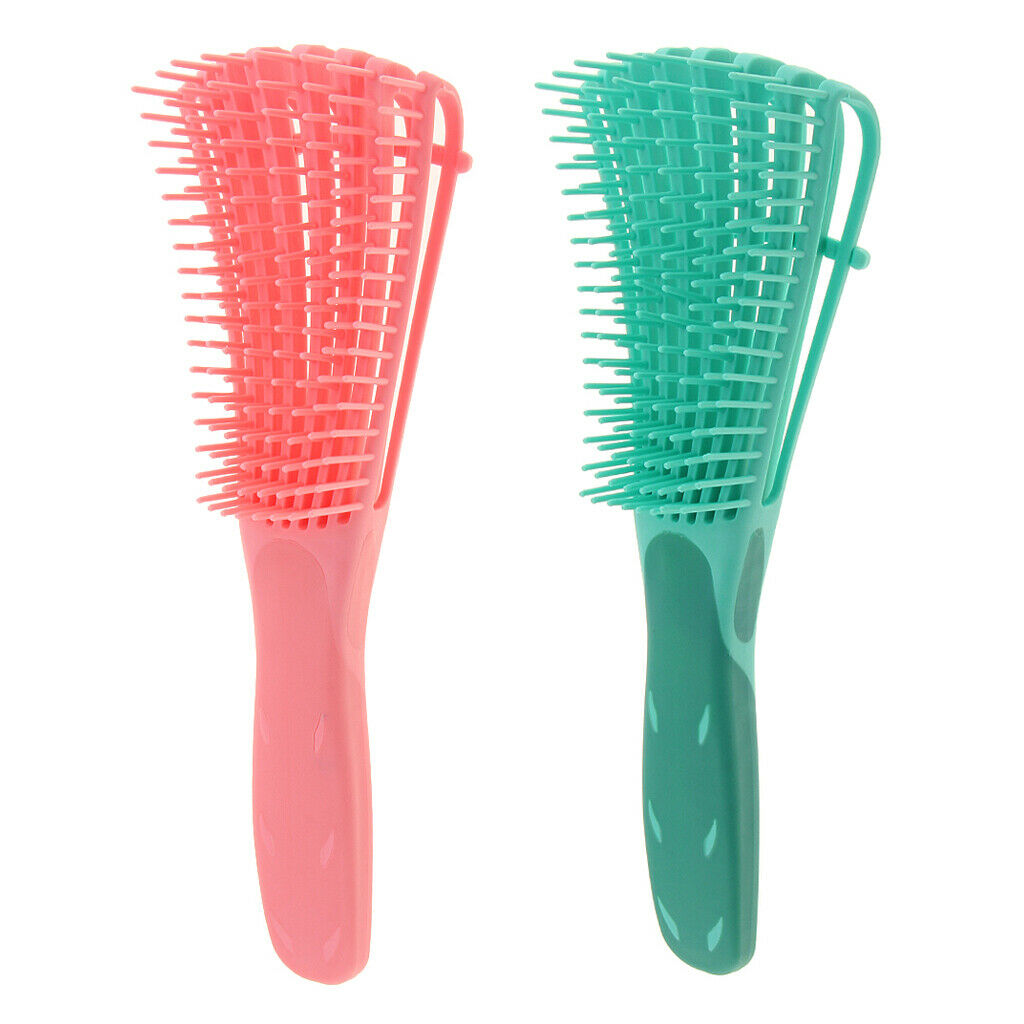 2 Pieces Plastic Hair Care, Curling Brush, Detangling Comb