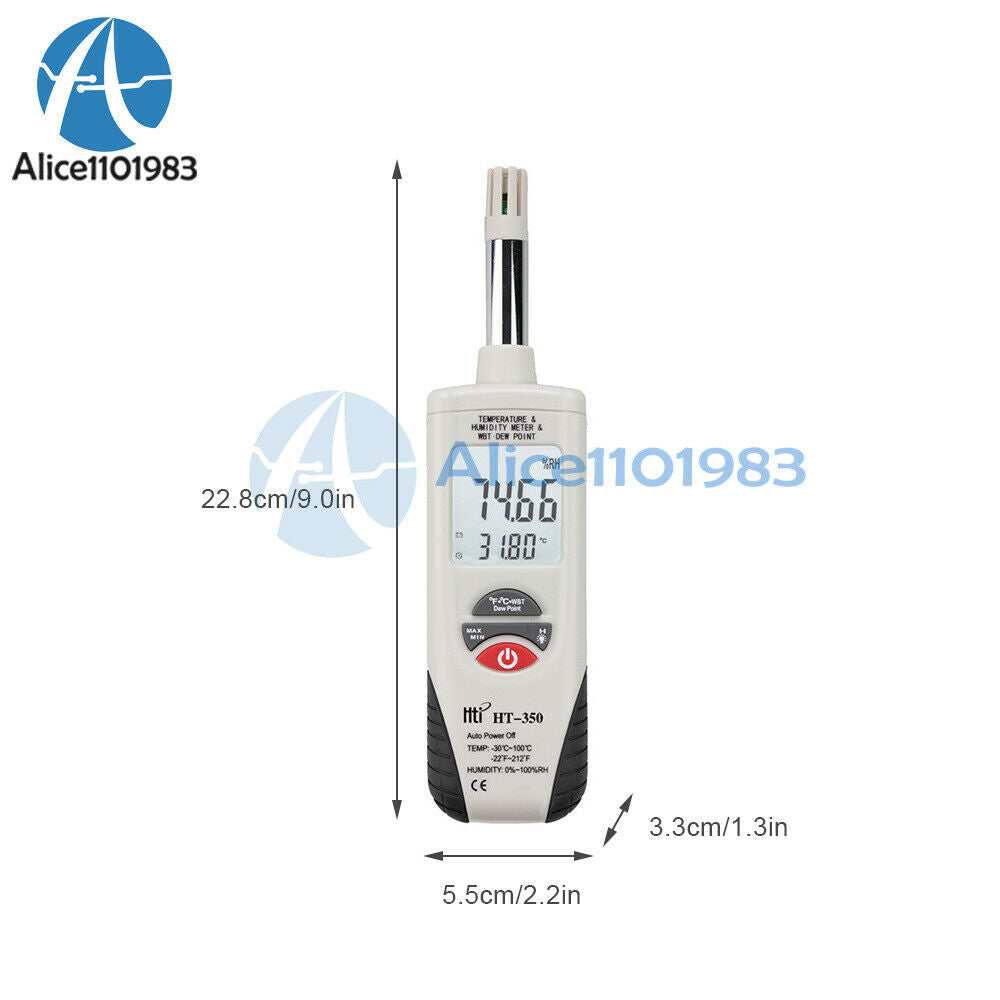 HT-350 Digital Humidity Temperature Meter Mini Hygro Thermometer Tester Tool