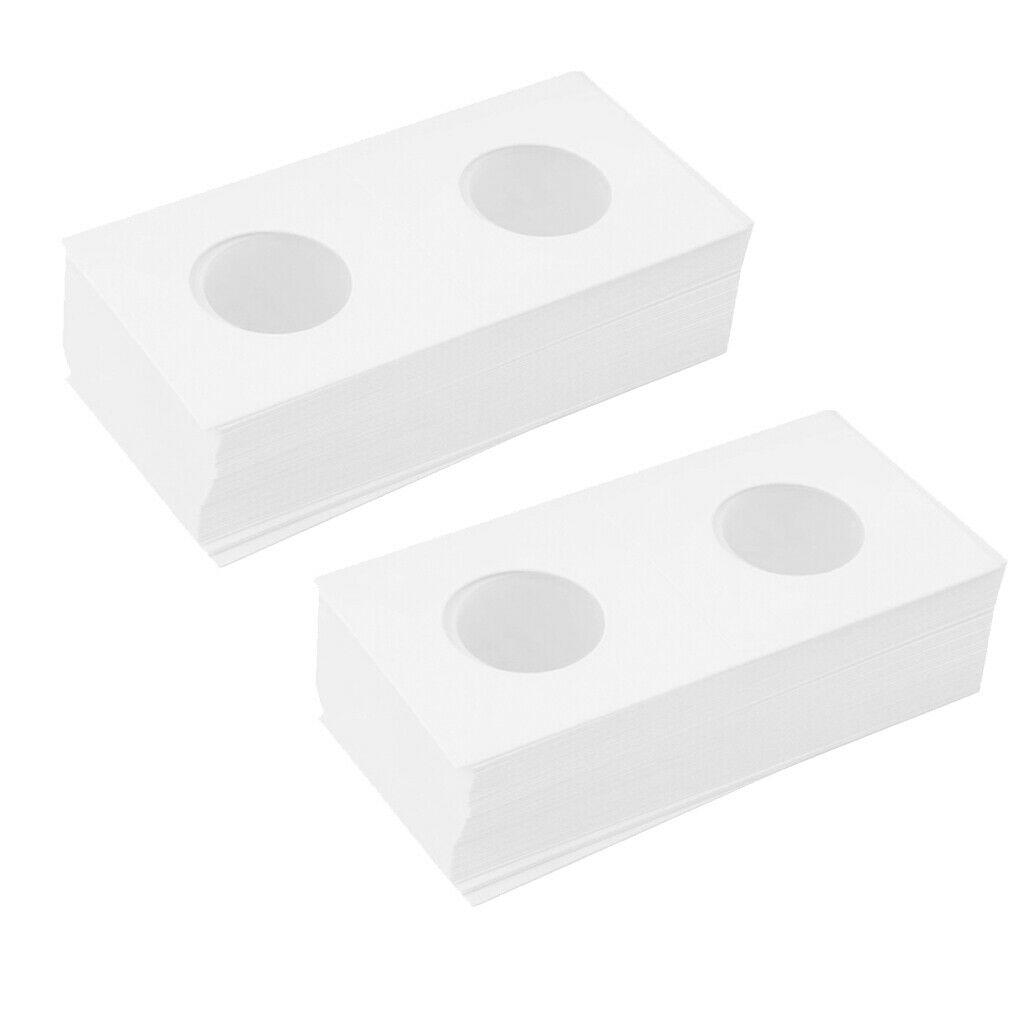 100 Pack - Cardboard Coin  Mega 20.5mm Coin Holder Card for Storage