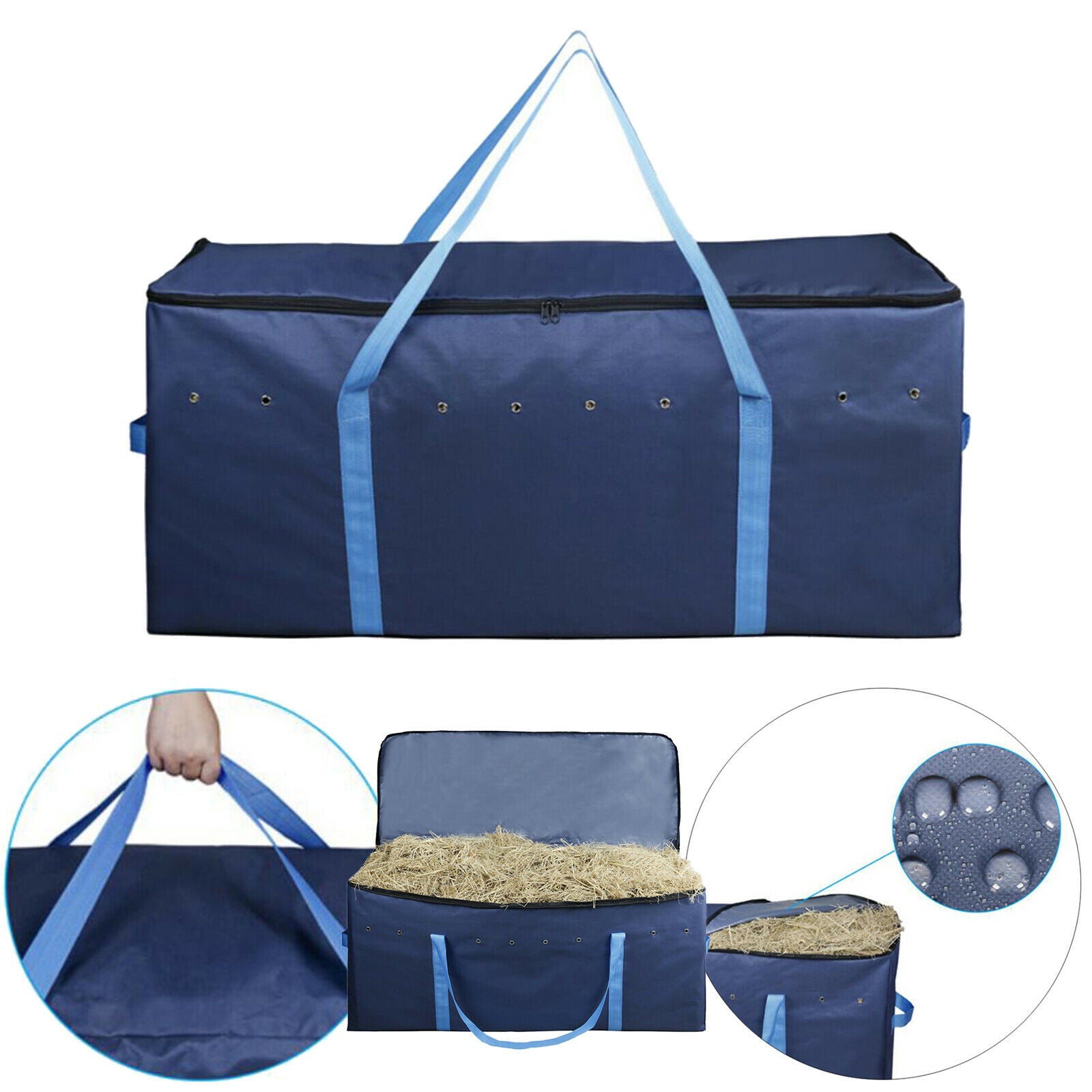 Foldable Large Hay Bale Carry Bag Livestock Zipper Tote 600D Oxford Cloth