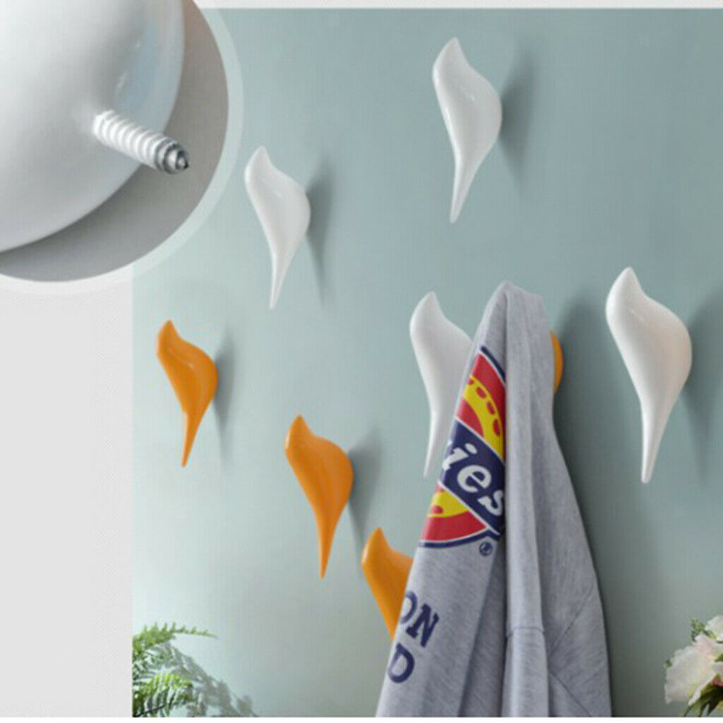 Cute Bird Wall Mounted Over Door Hook Hanger Clothes Coat Bag Holder Yellow
