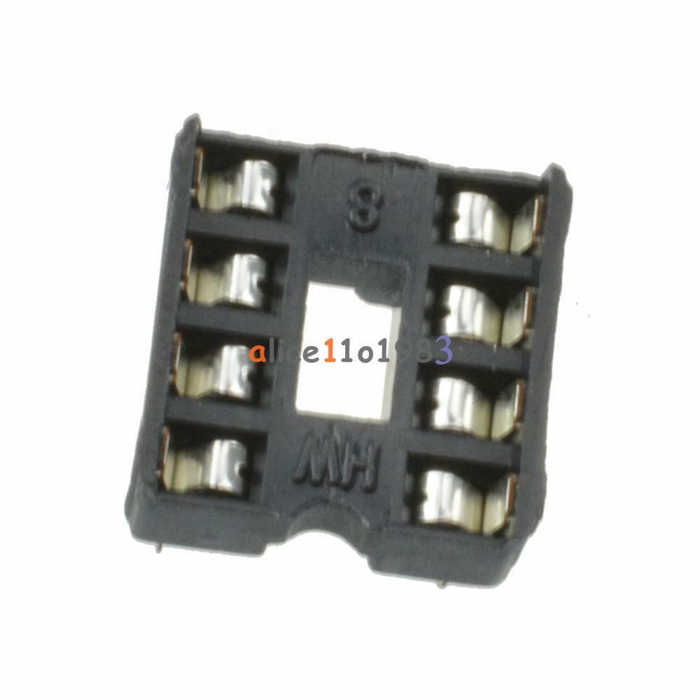 100PCS 8pin DIP IC Socket Adaptor Solder Type Socket Pitch Dual Wipe Contact