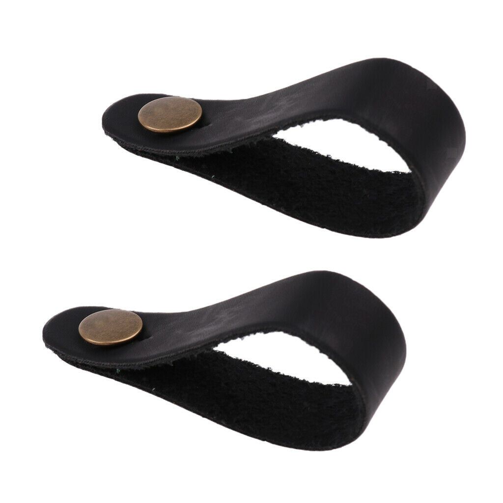 2x Guitar Headstock Straps Button Hook for Acoustic Folk Guitar Parts Black