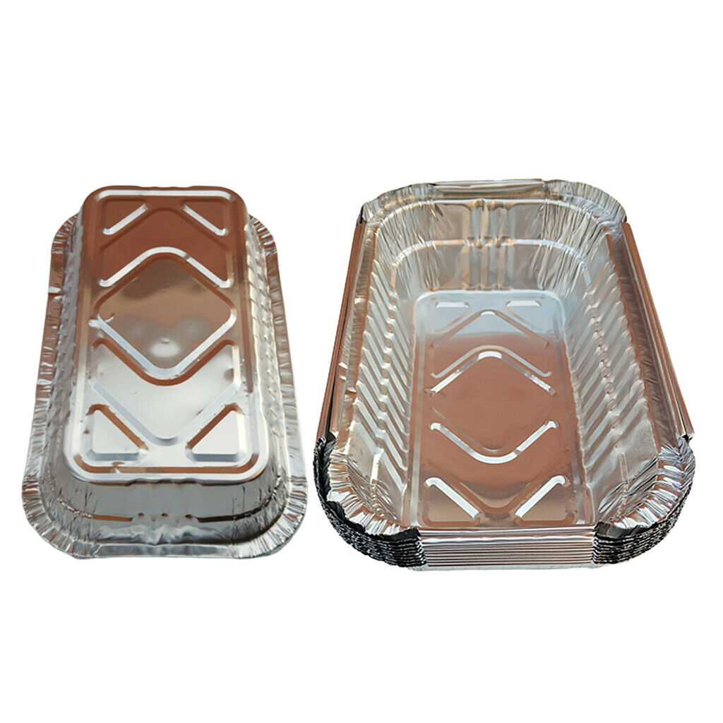 10 parts / set of disposable aluminum foil grill collecting trays for BBQ roasts