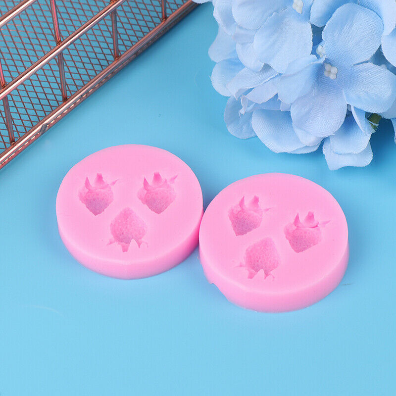 Three Holes Strawberry Silicone Mold Cake Decorating  Tools ChocolateMold.l8