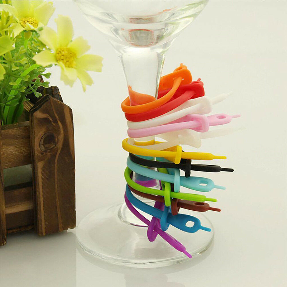 12pcs/Set Silicone Wine Glass Drink Markers Label party Cup Glass Marker  JCBDD