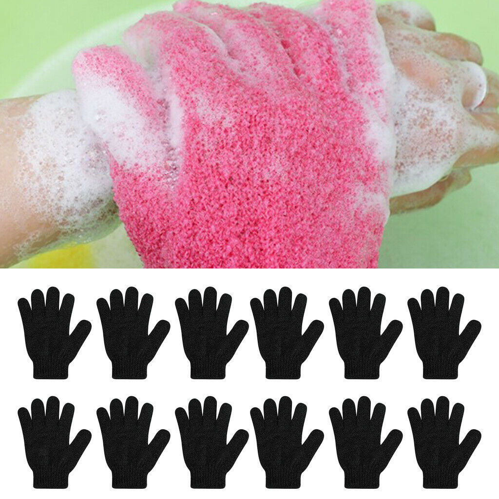 Lots 12 Exfoliating Gloves Back Shower Scrubber Full Body Massage Gloves