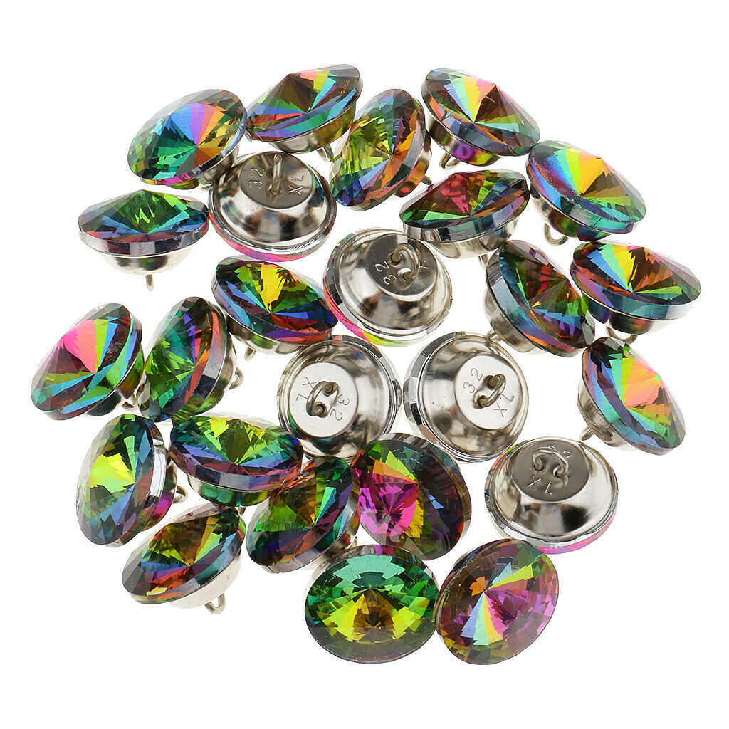 25pcs Colorful Crystal Buttons for Sofa Headboard Upholstery Decoration DIY