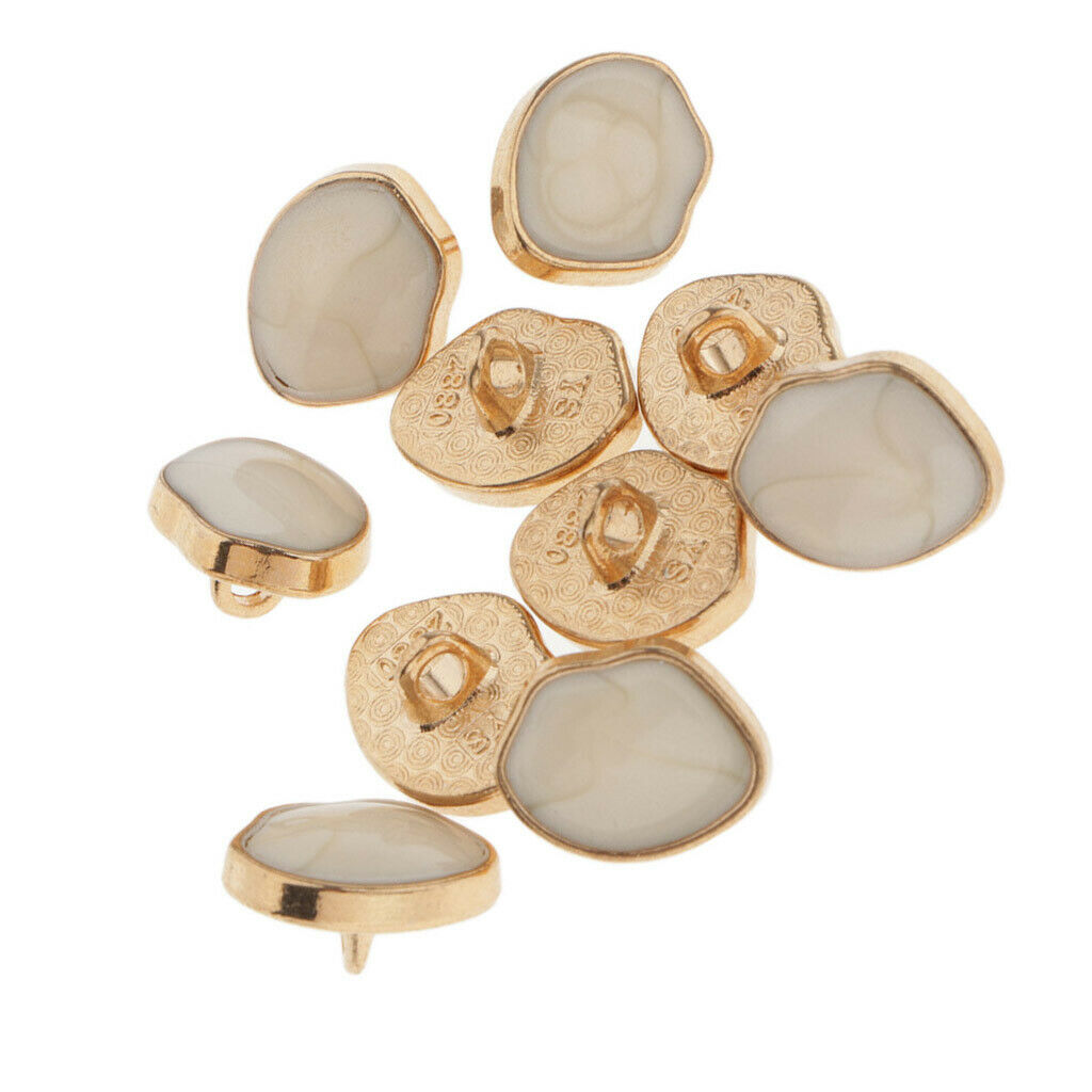 10Pc Marble Enamel Shank Buttons Metal Shank for Sewing Embellishments DIY Craft