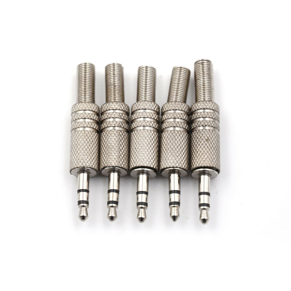 5PCS 3.5mm 3 Pole Headphone Audio Jack Male Plug Soldering Connector Ne.l8