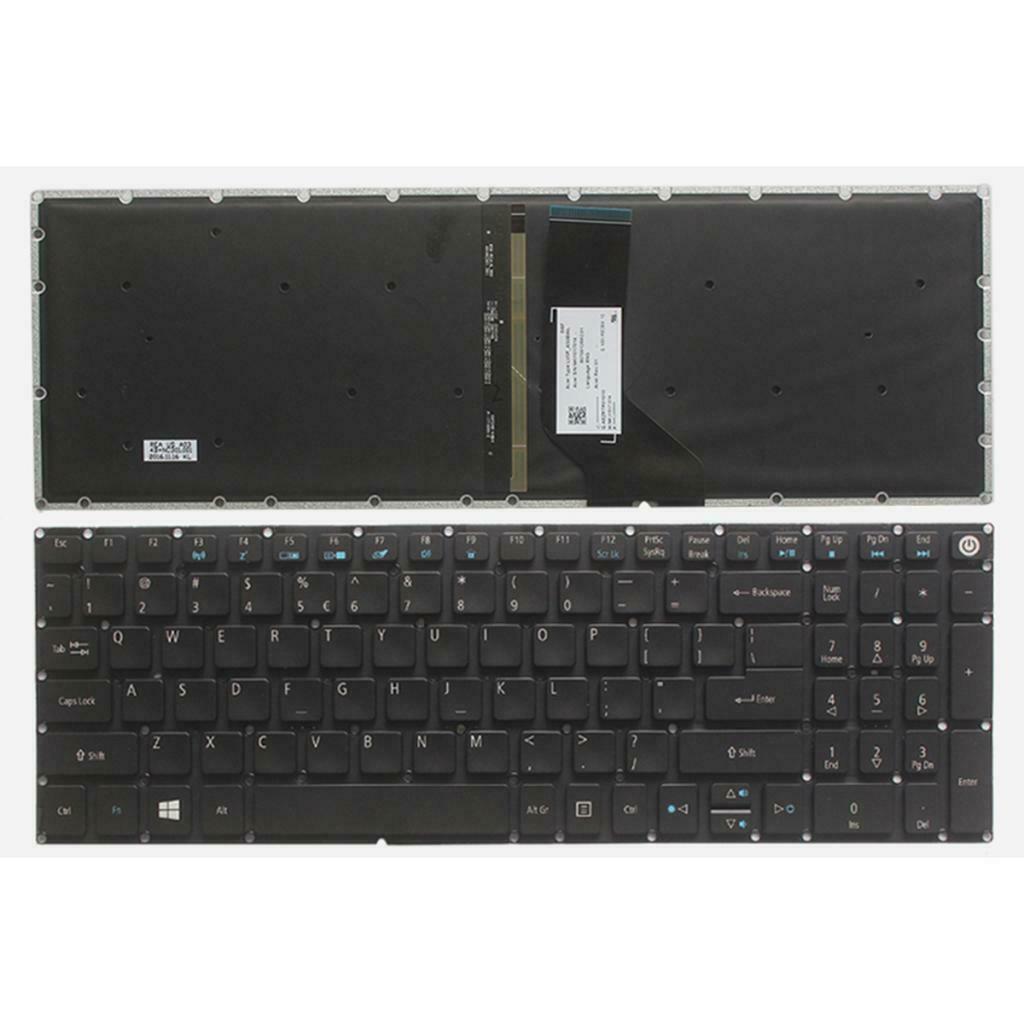 Replacement US English Layout Backlit Keyobard for Acer Aspire E5-582P E5-722