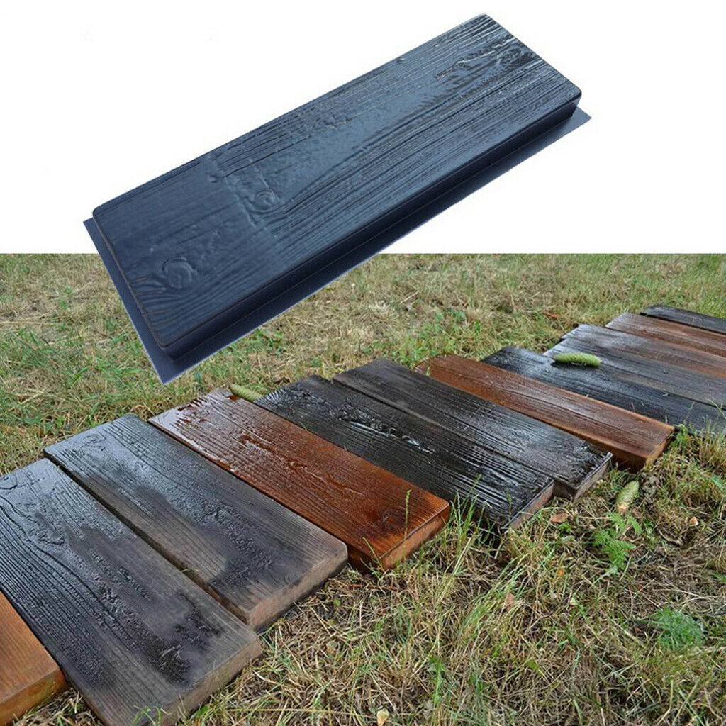 2pcs Old Wooden Boards Concrete Mould Garden Stepping Stone Path