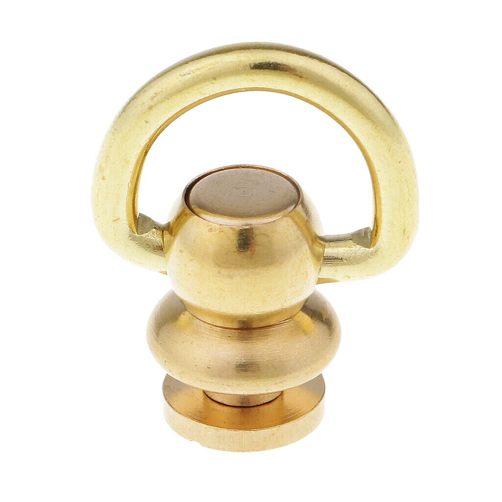 10mm Brass Ball Post with D Ring Rivet Screw Back for Belt Purse Decoration