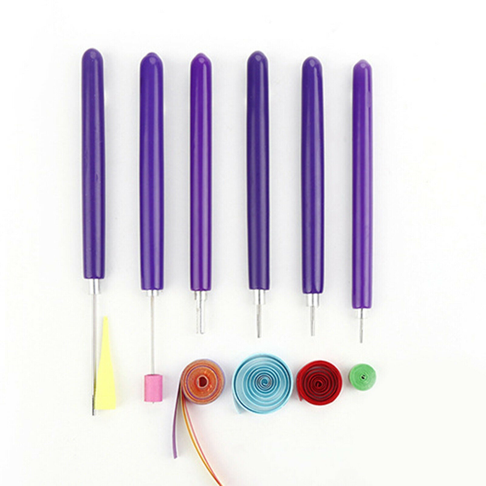 6pcs/set Slotted Flower Rolling Quilling Kit Needle Pen Crafting DIY 110mm