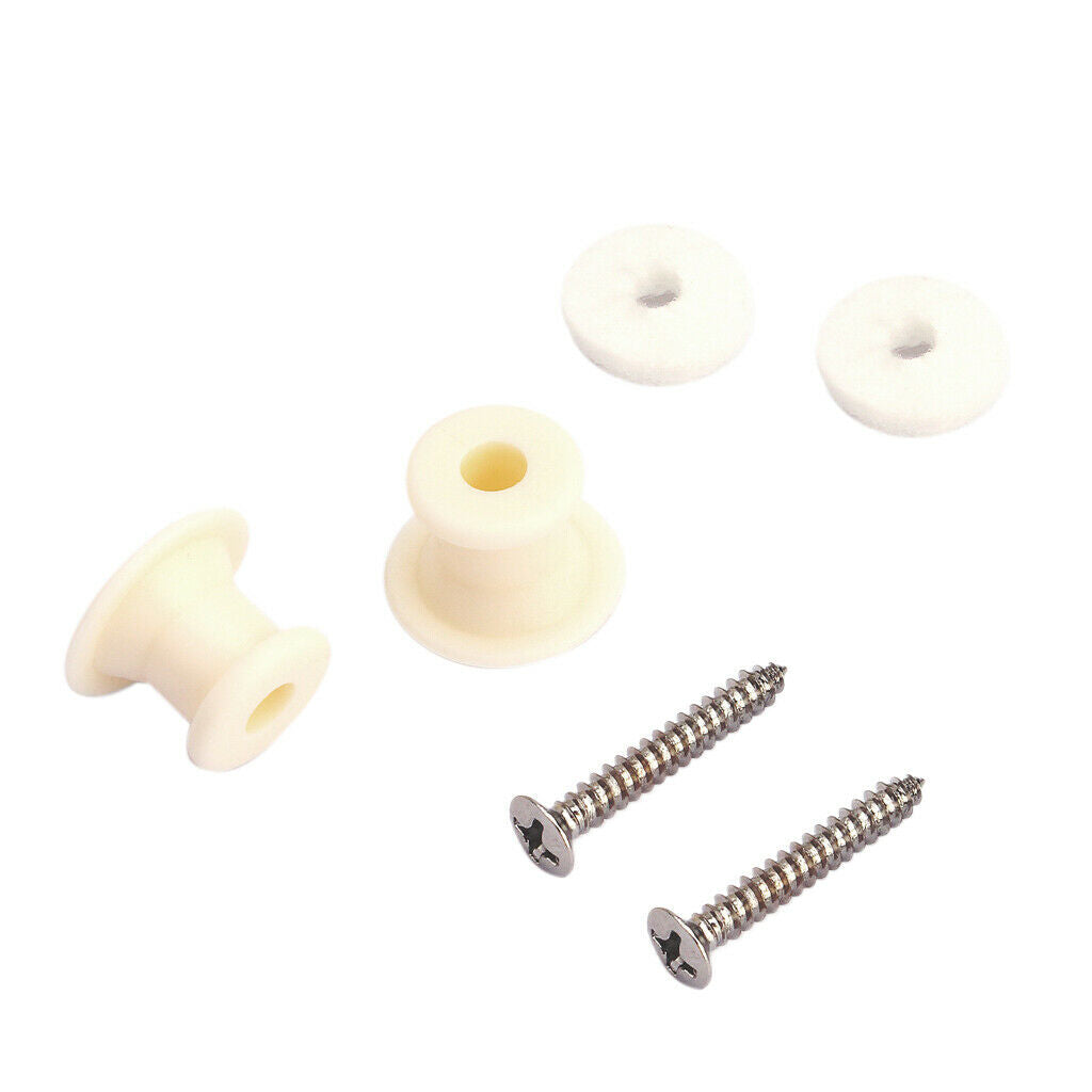 1 Set ABS Plastic Strap Lock Button with Screws Gasket for Guitar Bass Parts