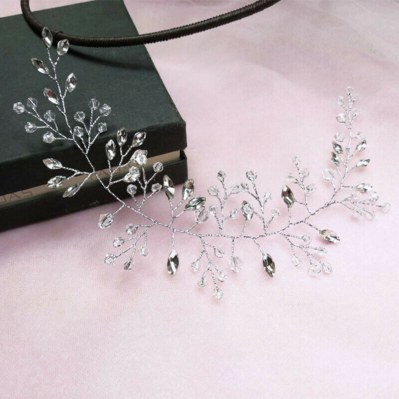 Women Bridal Hair Clip Head Band Rhinestone Hairband Crystal Wedding Hair Bands