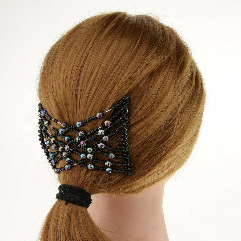 Double Side Stretch Magic Beaded Hair Combs Hair Clips Styling Tool