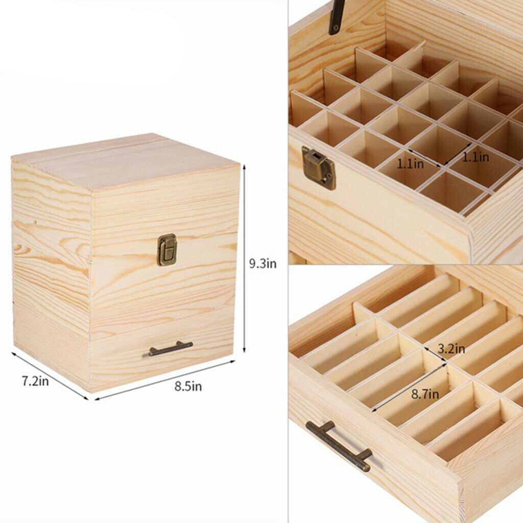 3 Tier Essential Oil Storage Holder Box for 59 Bottles - Holds 10 ml 15ml