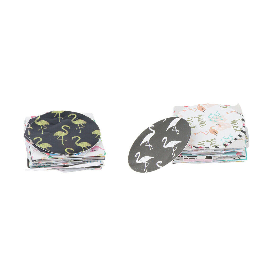 2 Pcs Flamingo Stickers Pad Adhesive Paper DIY Decoration 40mm Random Color