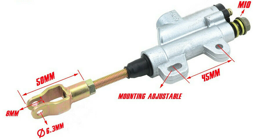 Rear Brake Master Cylinder 10mm For ATV Bike Buggy 50/70/90/110/125/150/200cc