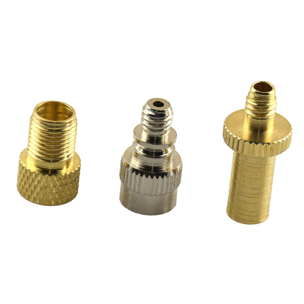 3x Bicycle Presta Valve Adapter Schrader Converter Cycling Pump Kit Adaptors