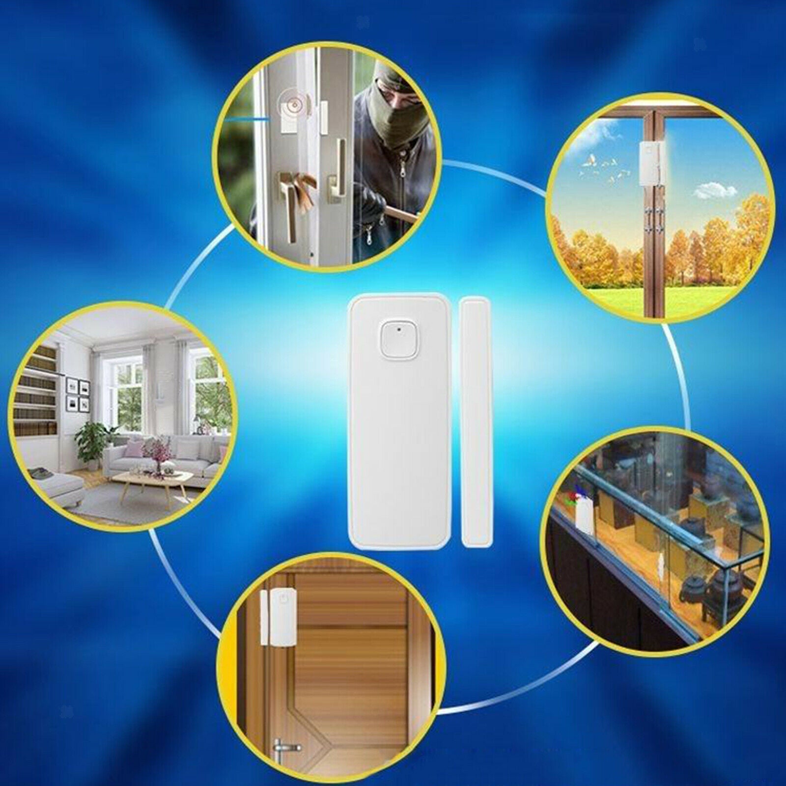WiFi Smart Door Window Sensor, Mobile Phone APP Notification Alarm Wireless