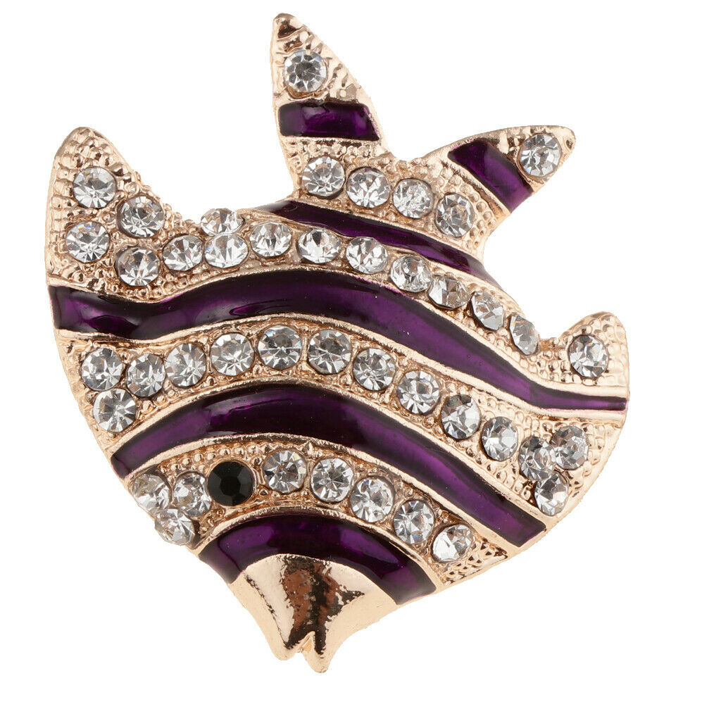 Fashion Crystal Animal Brooch Pin Rhinestone Personality Brestpin Strip Fish