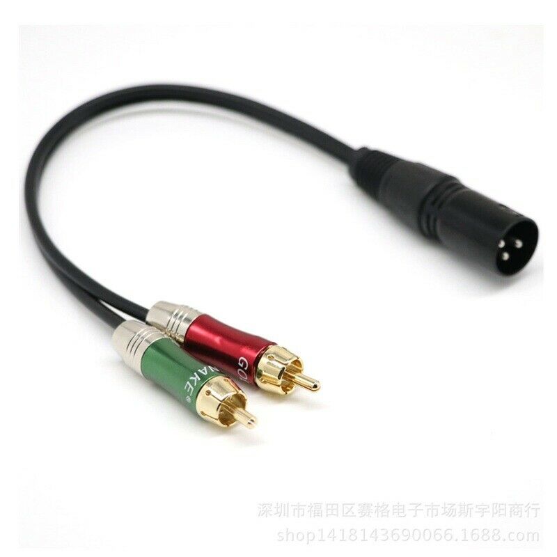Audio cable 2 RCA to XLR 公/mother Double lotus turn card audio cable F3Y6
