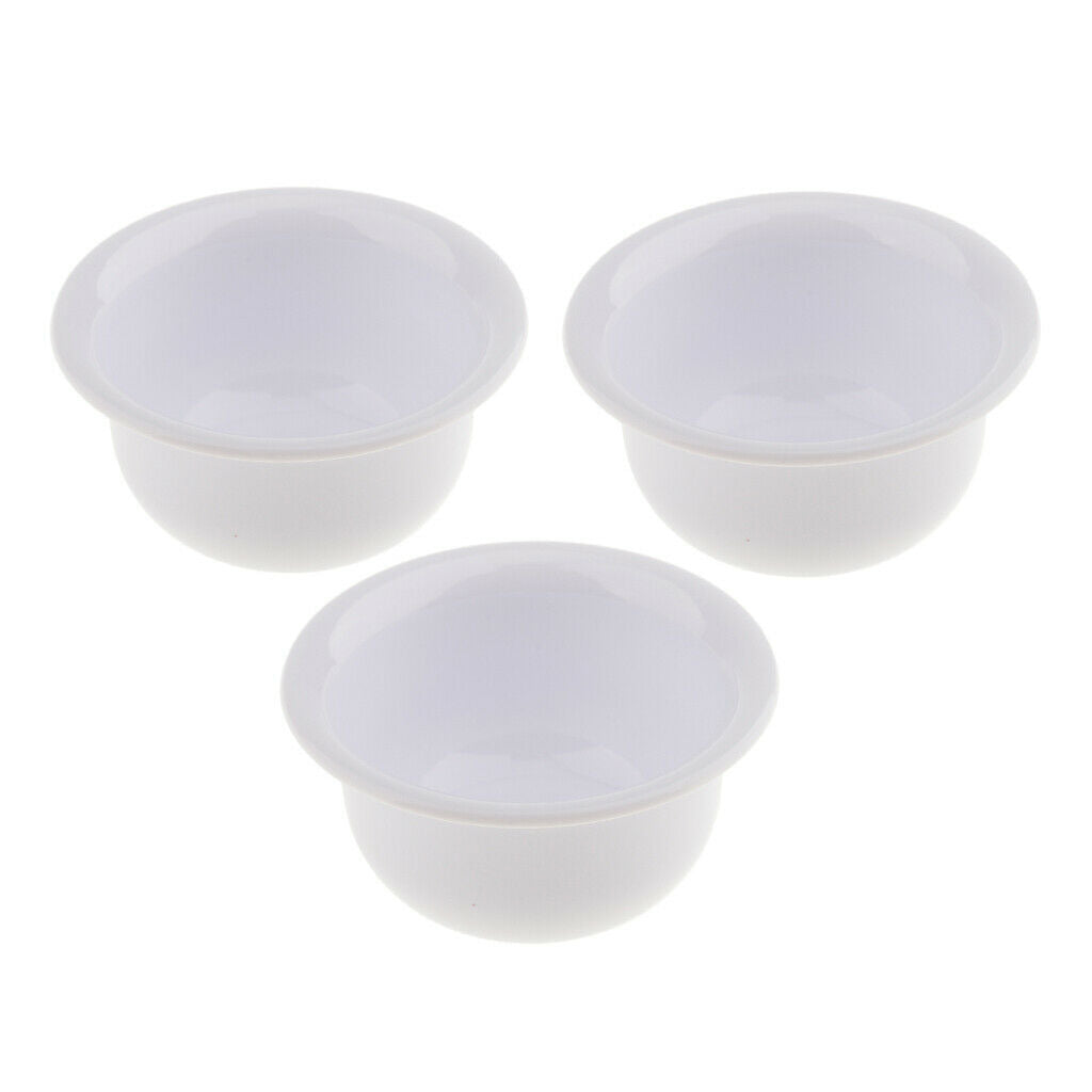 3 x White Plastic Men Shaving Mug Bowl Barber Beard Shave Brush Soap Mug Cup