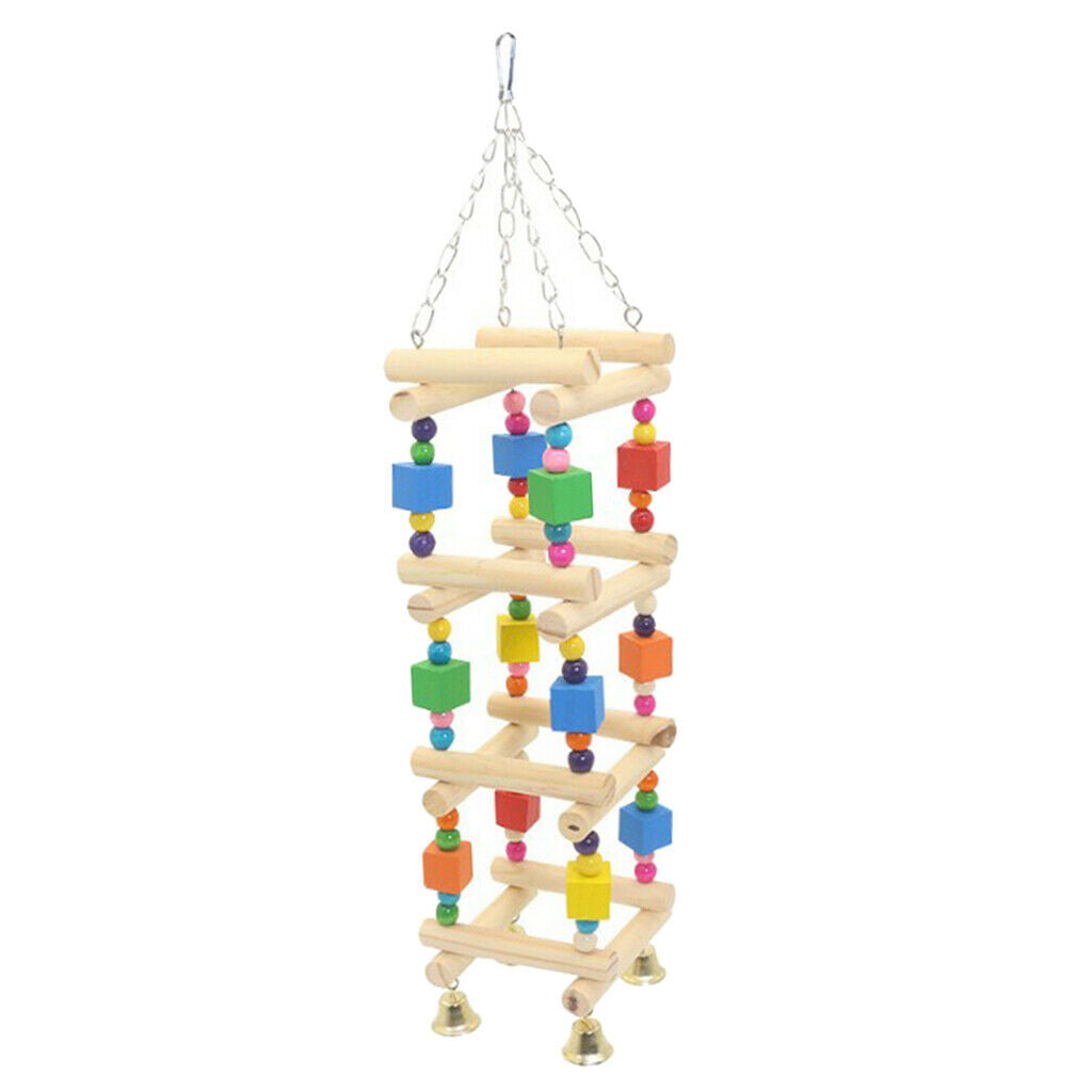 Wood Perch Gym Stand Parrots Bird Playground Parakeet Chewing Toys