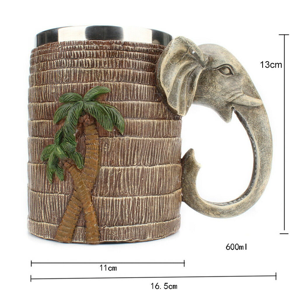 Wooden Barrel-Beer Mug 600ML Wood Stainless Steel Cup Wall Cocktail Mug